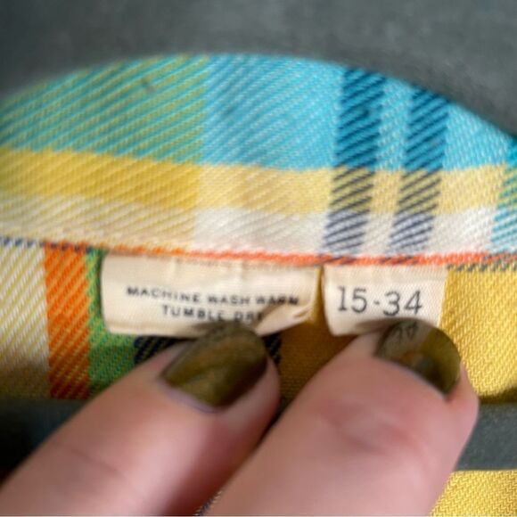 Vintage Pearl Snap Western Plaid Flannel Shirt - Picture 5 of 6